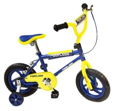 Peerless 12" BMX Bike with Training Wheels - Blue & Yellow