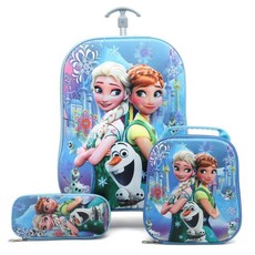 16" Kids Rolling Carry On Luggage Trolley Schoolbag 3 Backpacks