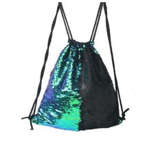 Iconix Two Way Sequin Mermaid Drawstring Bag - Green/Black