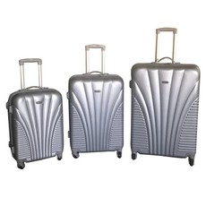 3 Piece Blue Star Luggage Set - Silver