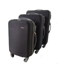 3 Piece Hard Outer Shell Lightweight Luggage Set - Black