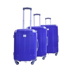 3 Piece Hard Outer Shell Lightweight Luggage Set - Blue