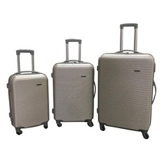 3 Piece Hard Outer Shell Luggage Set - Gold