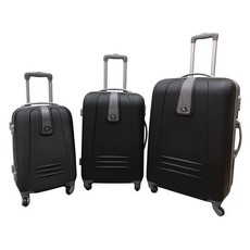 3 Piece Sleek Luggage Set - Black