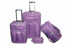 Elegant Elite 4 Piece Nylon Travel Set - Purple