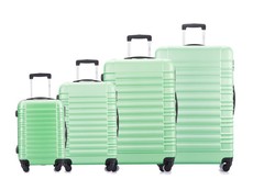 Hazlo 4 Piece Trolley ABS Hard Luggage Bag Set - Green