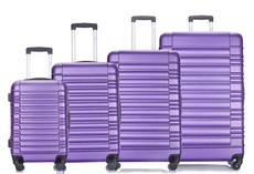Hazlo 4 Piece Trolley ABS Hard Luggage Bag Set - Purple