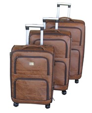 Nexco Luggage Bag Set of 3 PU Leather Suitcases 28' inch - Elephant Brown