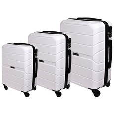 Marco Quest 3 Piece Luggage Bag Set - White