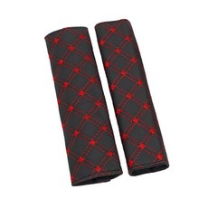 Car Seat Belt Covers - Pack of 2 (Red & Black)
