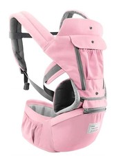 Convertible 3D Breathable Mesh Baby Carrier with Hip Seat - Pink