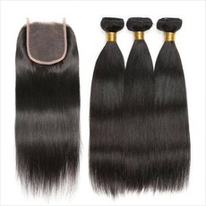 18 Inches Brazilian Straight Hair 3bundles Plus closure
