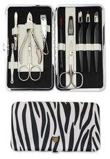 Kellermann 3 Swords Manicure Set - Black & White Zebra