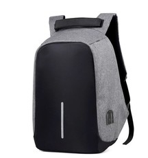 Anti theft back pack (Dual port) - Grey