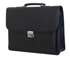 Fino Pu Leather Laptop Briefcase - Black (Bb139-602)