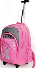 Macaroni Cartella Student Backpack with Trolley Lightweight - Pink & Grey