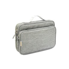 Portable Double-layer Tablet Travel Digital Storage Bag-Gray
