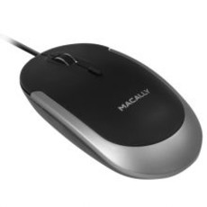 MACALLY USB-C Optical Quiet Click Mouse - Space gray