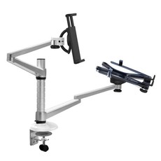 Adjustable Rotatable Dual Arm Desk Top Mount for Laptops & Tablets