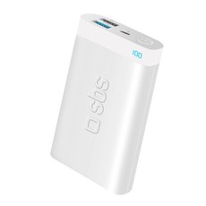 SBS Portable Power Bank with status LED - 8000 mAh - White
