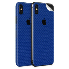 Blue Carbon Fibre Vinyl Skin for iPhone X - Two Pack