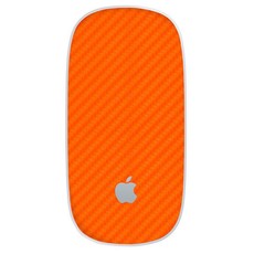 Orange Carbon Fibre Vinyl Wrap for Apple Magic Mouse - Two Pack