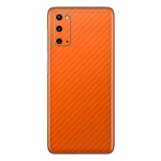 Orange Carbon Fibre Vinyl Wrap Skin for Samsung S20 - Two Pack