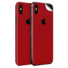 Red Carbon Fibre Vinyl Skin for iPhone XS Max - Two Pack