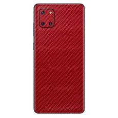 Red Carbon Fibre Vinyl Wrap for Samsung Note 10 Lite - Two Pack