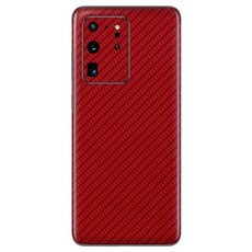 Red Carbon Fibre Vinyl Wrap for Samsung S20 Ultra - Two Pack
