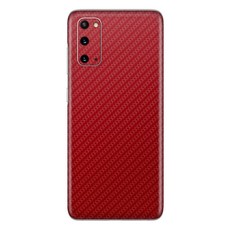 Red Carbon Fibre Vinyl Wrap Skin for Samsung S20 - Two Pack