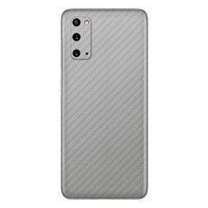 Silver Carbon Fibre Vinyl Wrap Skin for Samsung S20 - Two Pack