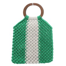 Blackcherry Colour Block Crochet Tote Bag