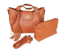 CRC Premium 8097 2-in-1 Designer Handbag Set - Brown
