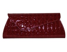 Fino Patent Faux Leather Heart Design Clutch Bag