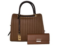Fino Stylish PU Leather Bag with Purse-Brown