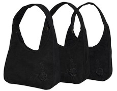 Fino Suede Bag Set - Black