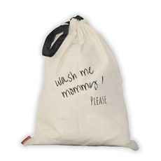 Just My Basic 100% Cotton Laundry Draw String Plain ‘Wash Me Mummy' Bag