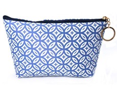 Lily and Rose Blue Geometric Cosmetic Purse