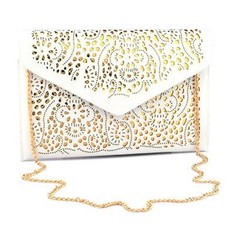 White Laser Cut Envelope Bag