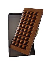 Fino check grid purse with genuine leather interior - Brown (Skdk530)
