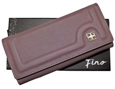 Fino Pu Leather Purse with Box - Purple