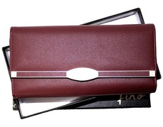Fino Tri-Fold Red PU Leather Purse with Box