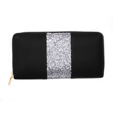 Lily & Rose Black With Silver Highlight Zip Through Purse