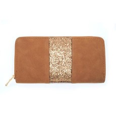 Lily & Rose Light Brown With Gold Highlight Zip Through Purse