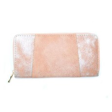 Lily & Rose Peach With Silver Zip Through Purse