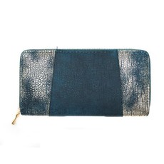 Lily & Rose Teal With Corparate Bronze Zip Through Purse