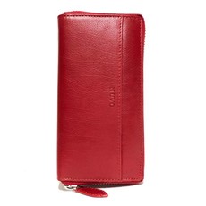 Nuvo - Red Genuine Leather Zip Around Purse 111