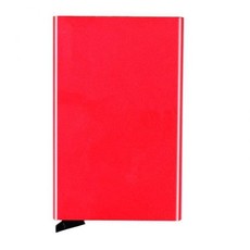 Automatic Silde Aluminum Wallet Credit Card Protector - Red