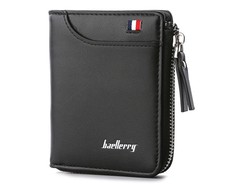 Baellerry Men's Edinburgh PU Zip BiFold Wallet Black